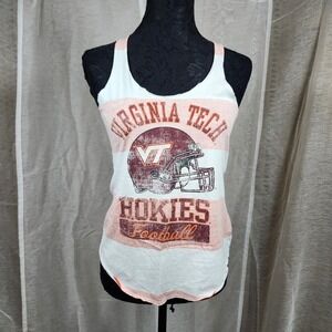 Virginia Tech Hokies‎ Women's Tank Top Pro Edge Striped Football Shirt M